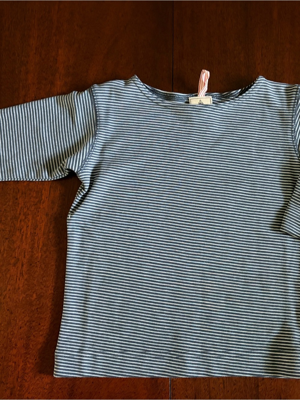 5 Blue & White Striped Long Sleeve Tee